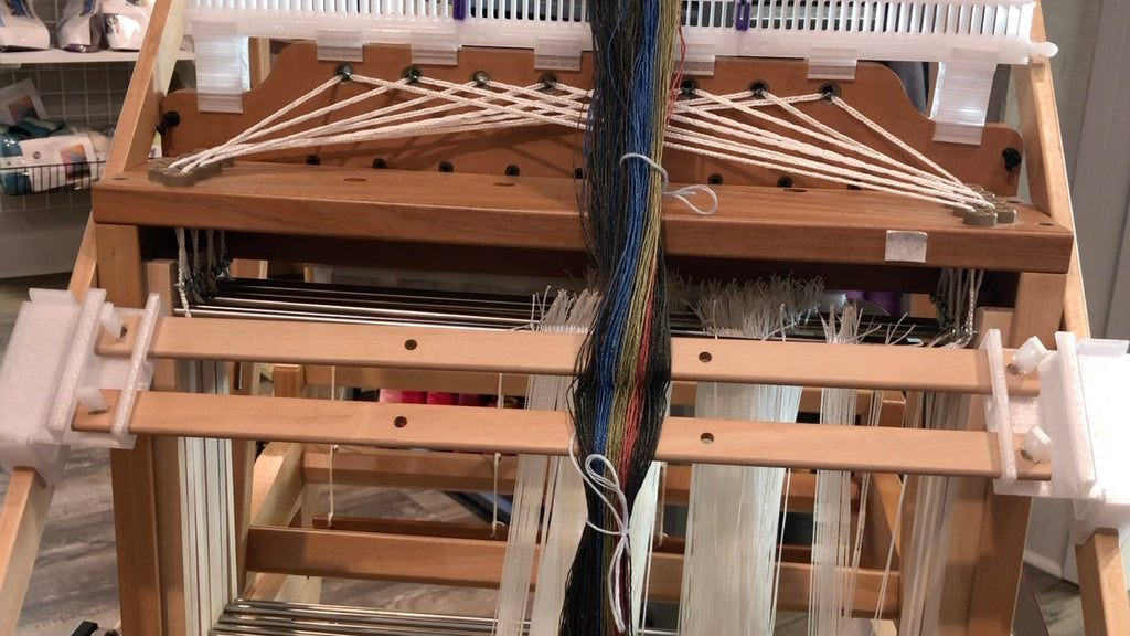 Raddle and Helping Hands on Ashford Table Loom.  Helpful Weaving Accesory