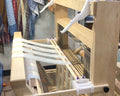 LoftyFiber Helpng Hands on a Schacht Standard weaving loom - Helpful Weaving Accessories